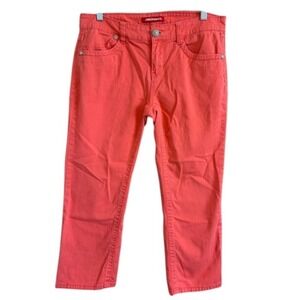 Unionbay‎ Women's Cropped Orange Coral Salmon Skinny Ankle Pants 11